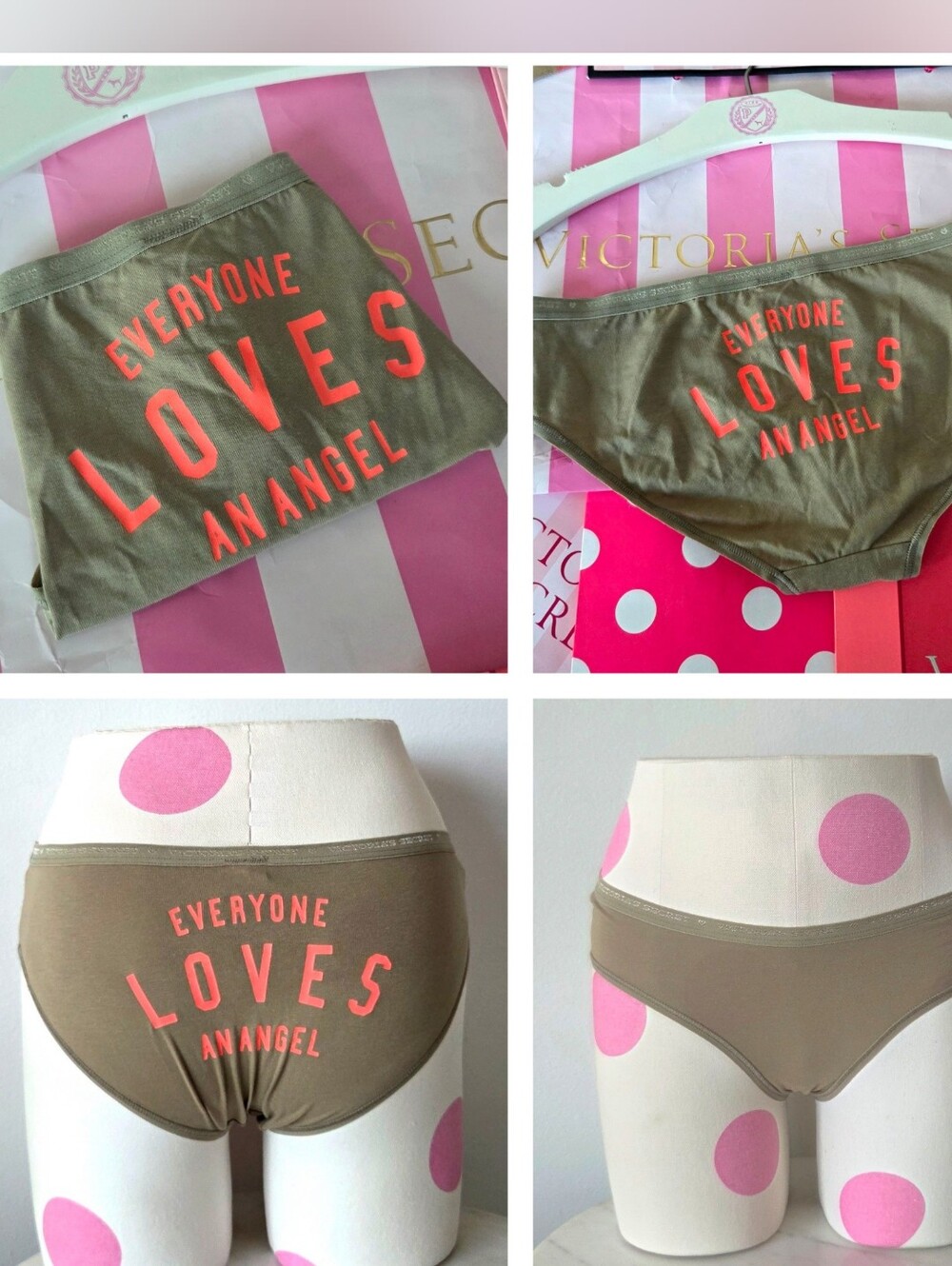 Victoria's Secret VTG Cotton Lingerie Low Rise Everyone Loves An Angel Panty NWT